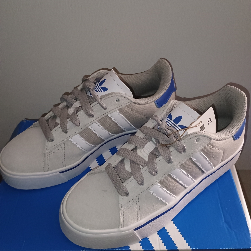 Adidas Campus Suede Gray and Blue Sneakers